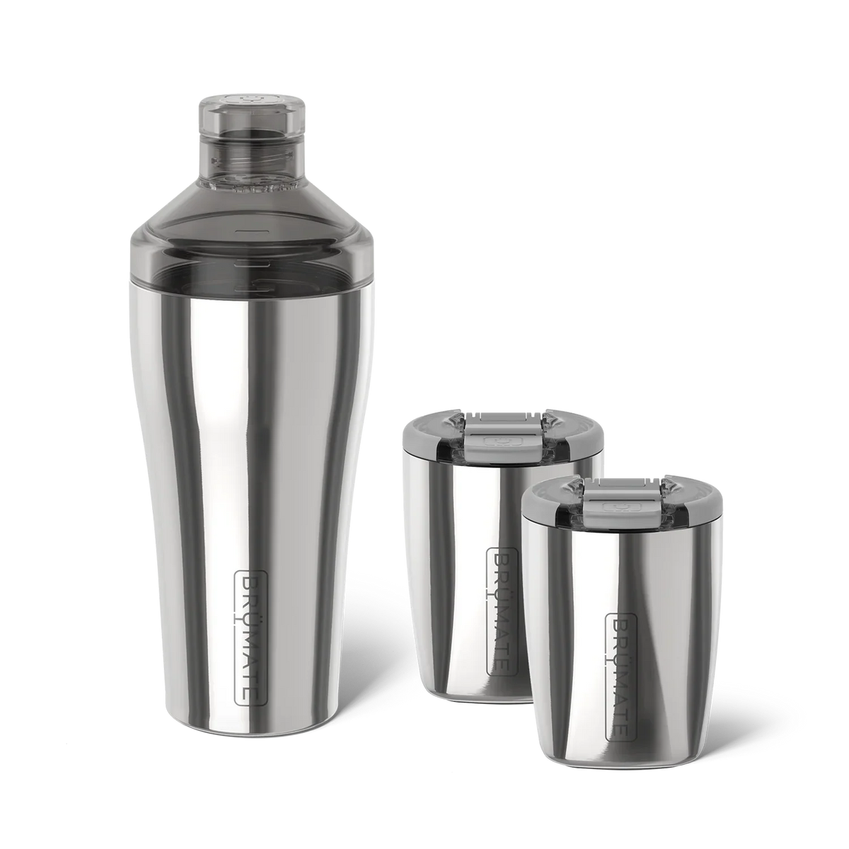 Cocktail Shaker + Rocks Bundle | Polished Stainless